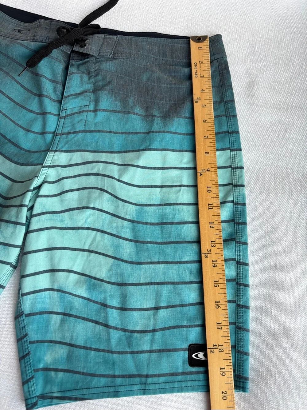 Quiksilver Teal & Aqua Striped Men's Board Shorts  -339sku